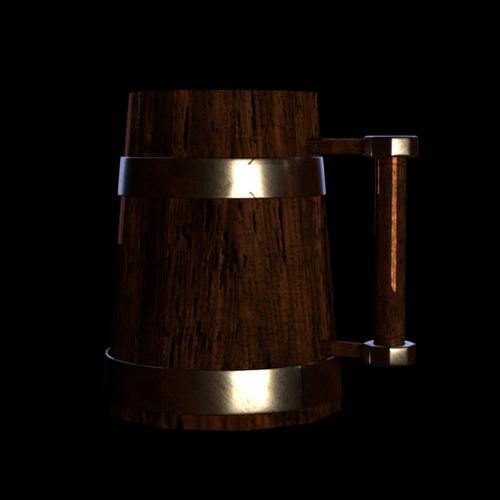 Wooden BeerCup Low Poly preview image